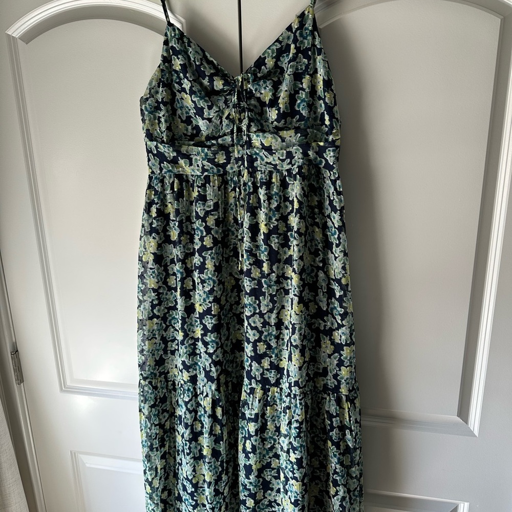 LOFT Floral Maxi Dress with Spaghetti Straps